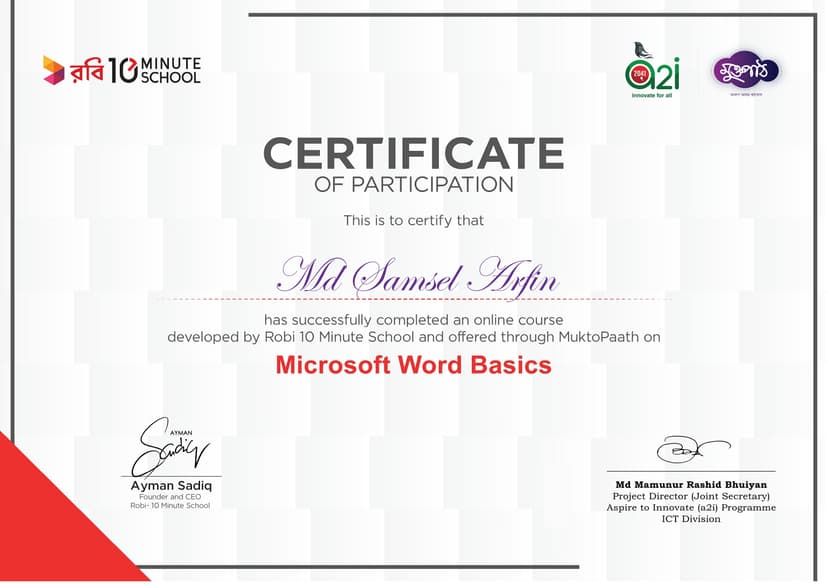 Microsoft Word Advanced Certification